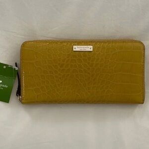 Kate Spade Yellow Croc Embossed Wallet